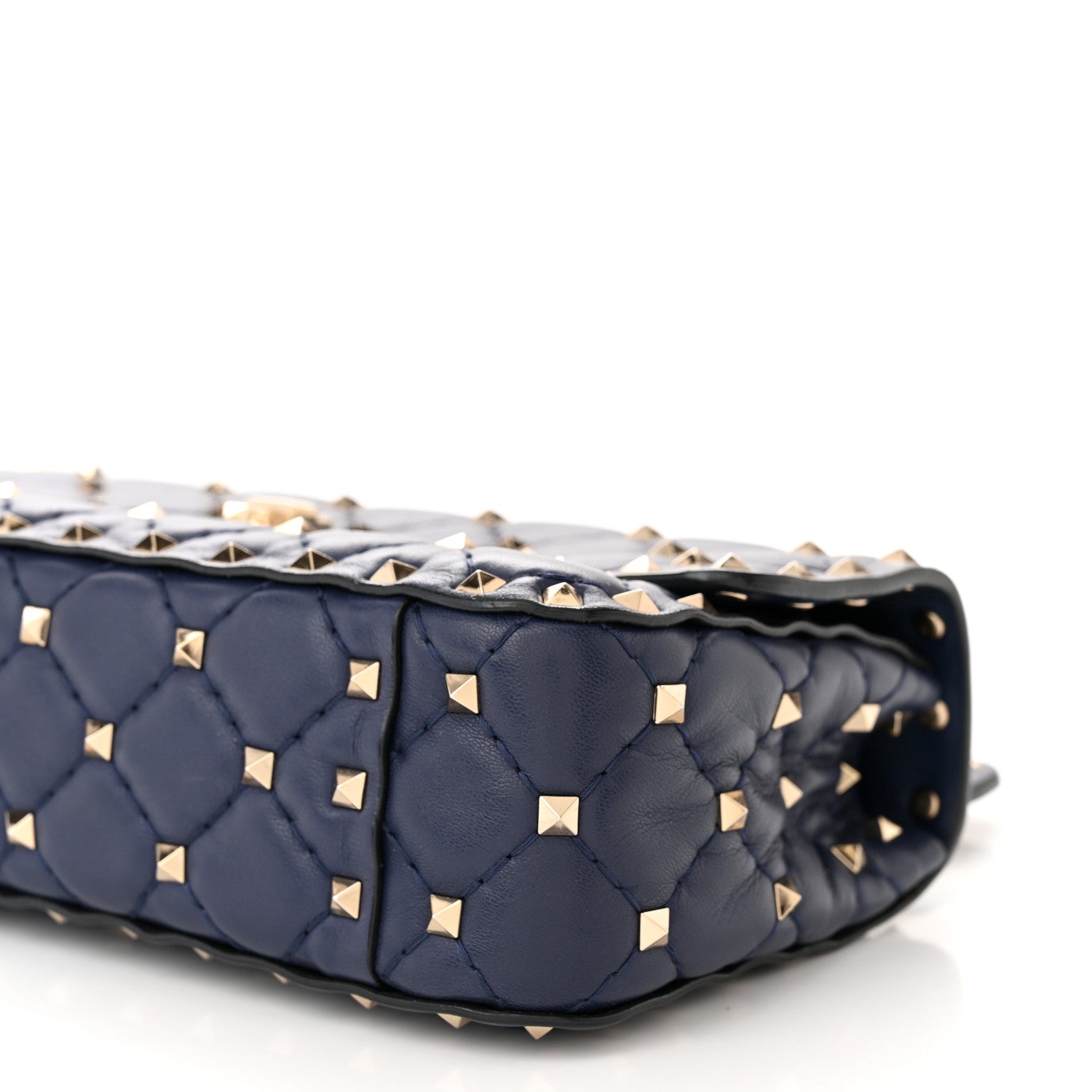 Valentino Garavani Nappa Small Rockstud Spike Shoulder Bag Pure Blue 9 of 11