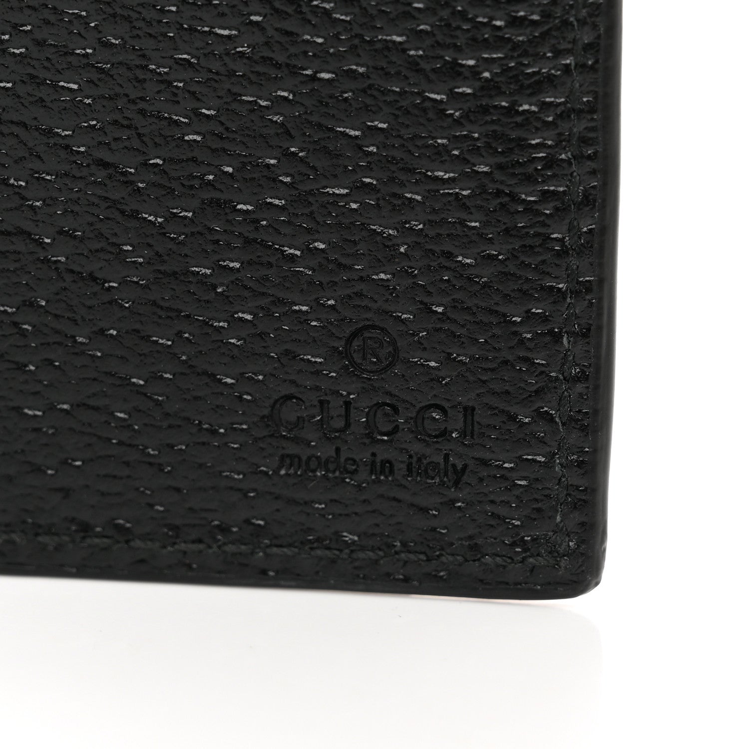 Gucci Calfskin Boar Effect GG Marmont Bi-Fold Wallet Black 5 of 5
