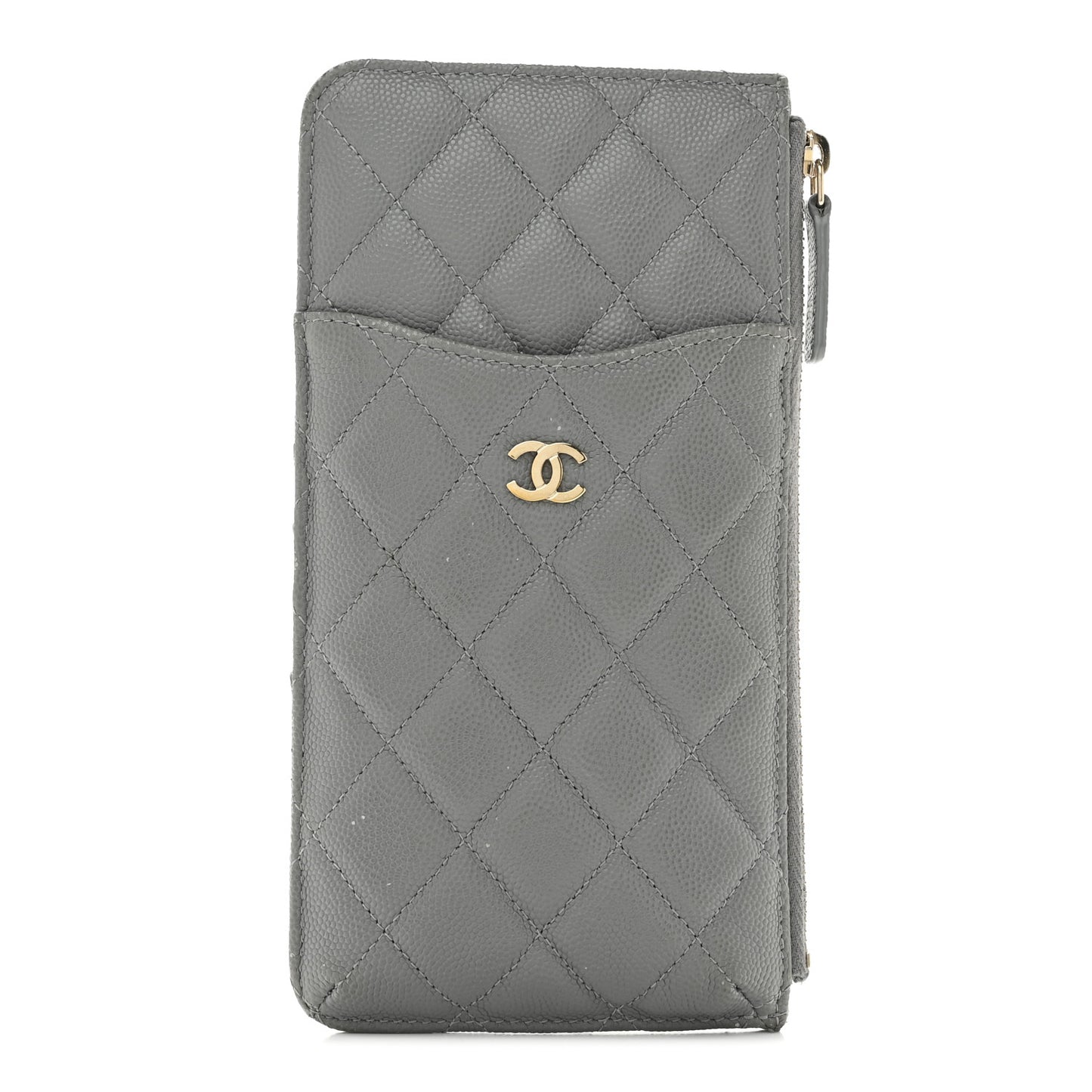 Caviar Quilted Classic iPhone Pouch Grey