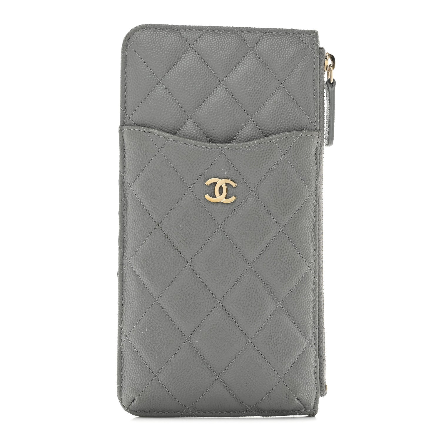 Chanel Caviar Quilted Classic iPhone Pouch Grey 1 of 8