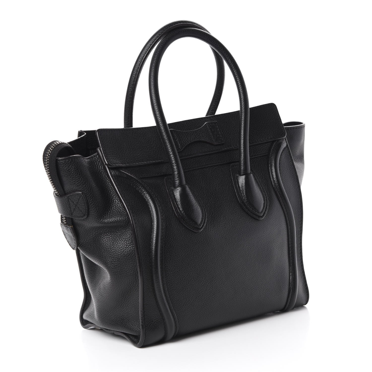 Celine Drummed Calfskin Micro Luggage Black 3 of 10