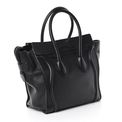 Celine Drummed Calfskin Micro Luggage Black 3 of 10