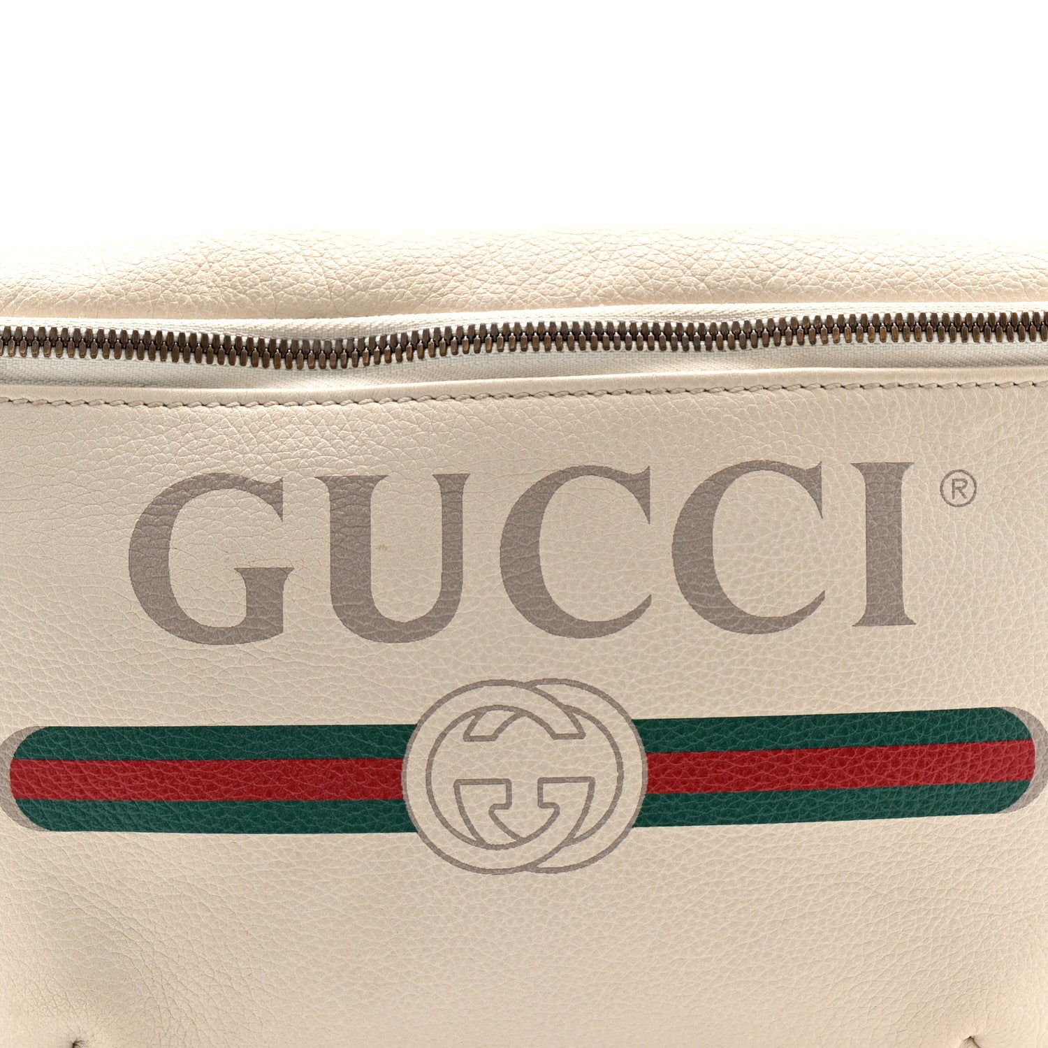Gucci Grained Calfskin Logo Belt Bag White 8 of 10