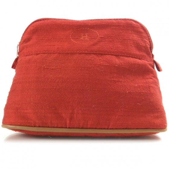 Hermes Silk Bolide Trousse De Voyage Cosmetic Case Red 1 of 11
