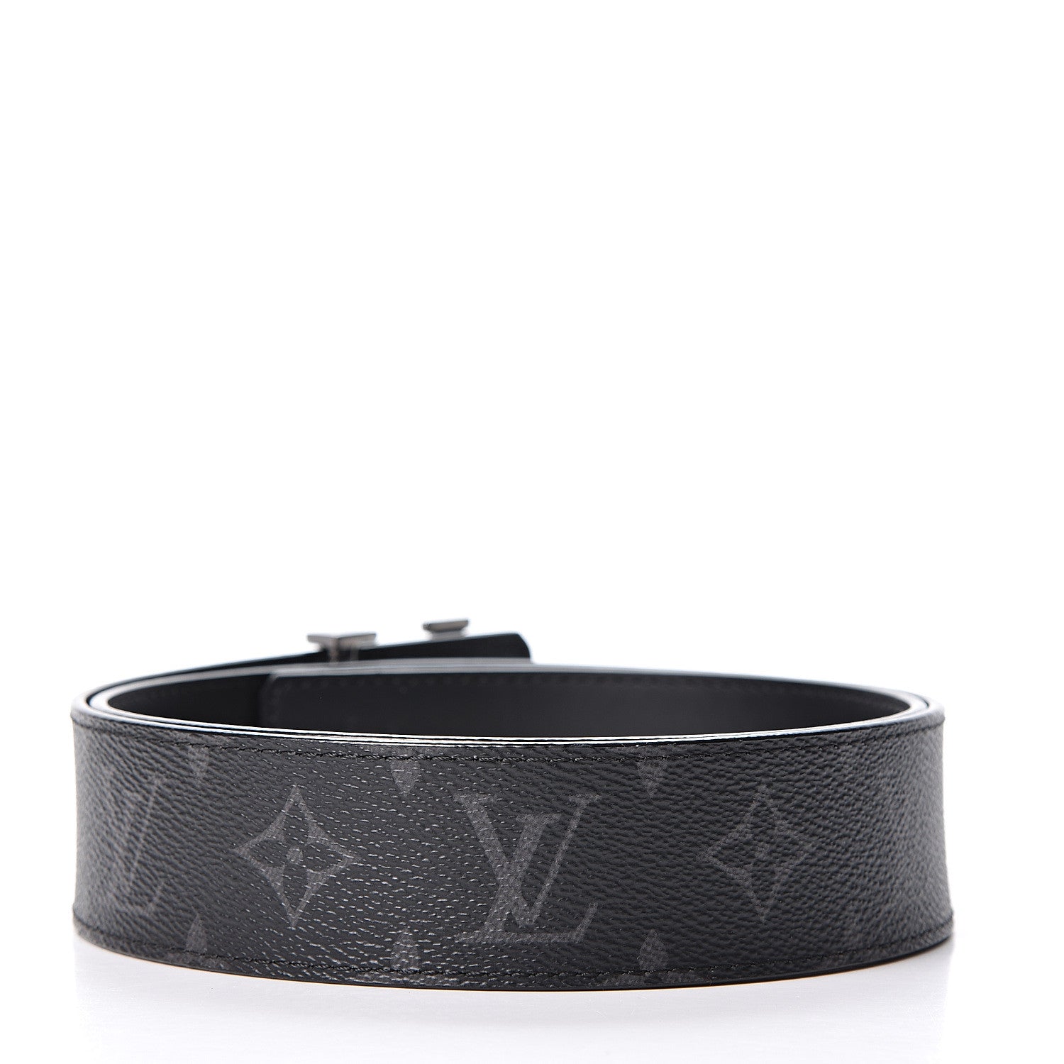 Louis Vuitton Monogram Eclipse Taigarama 40mm LV Initiales Reversible Belt 85 34 Black 2 of 4
