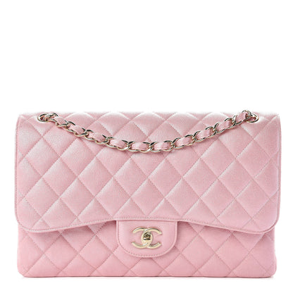 Chanel Iridescent Caviar Quilted Jumbo Double Flap Rose Pink 1 of 9