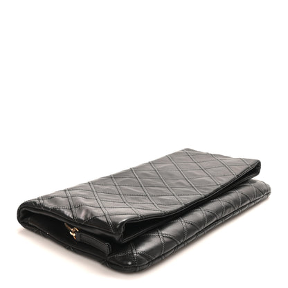 Chanel Calfskin Stitched Thin City Clutch Black 4 of 10
