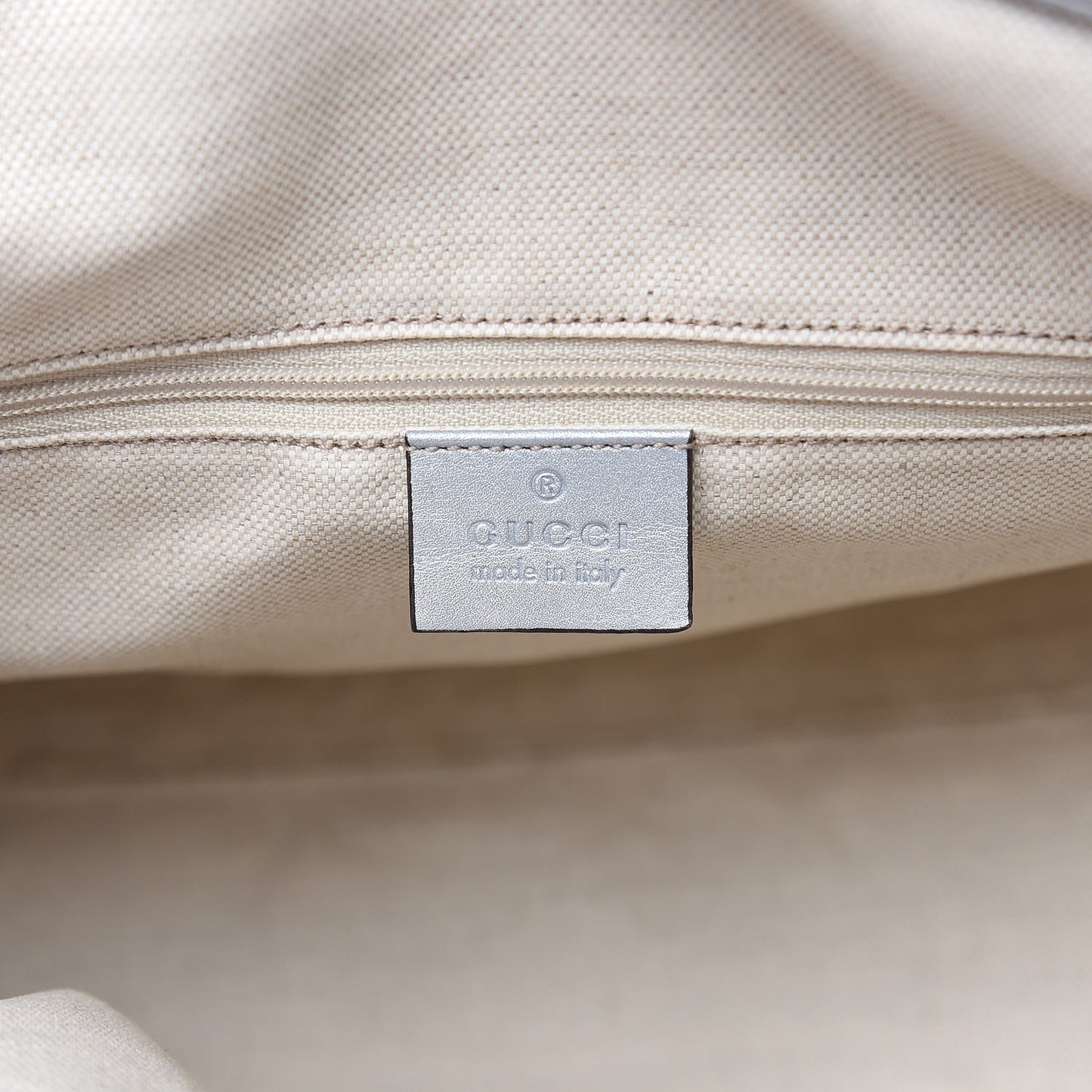 Metallic Guccissima Medium Sukey Boston Silver