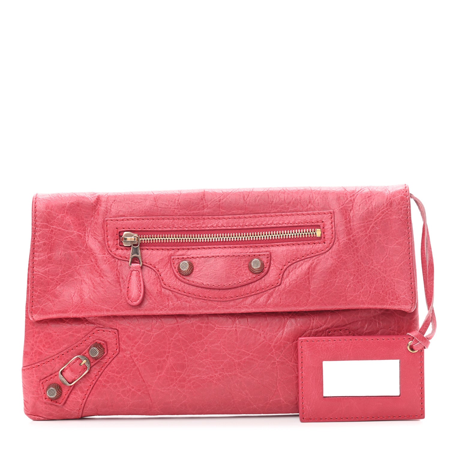 Balenciaga Agneau Giant 12 Gold Hardware Envelope Clutch Rose Thulian 1 of 8