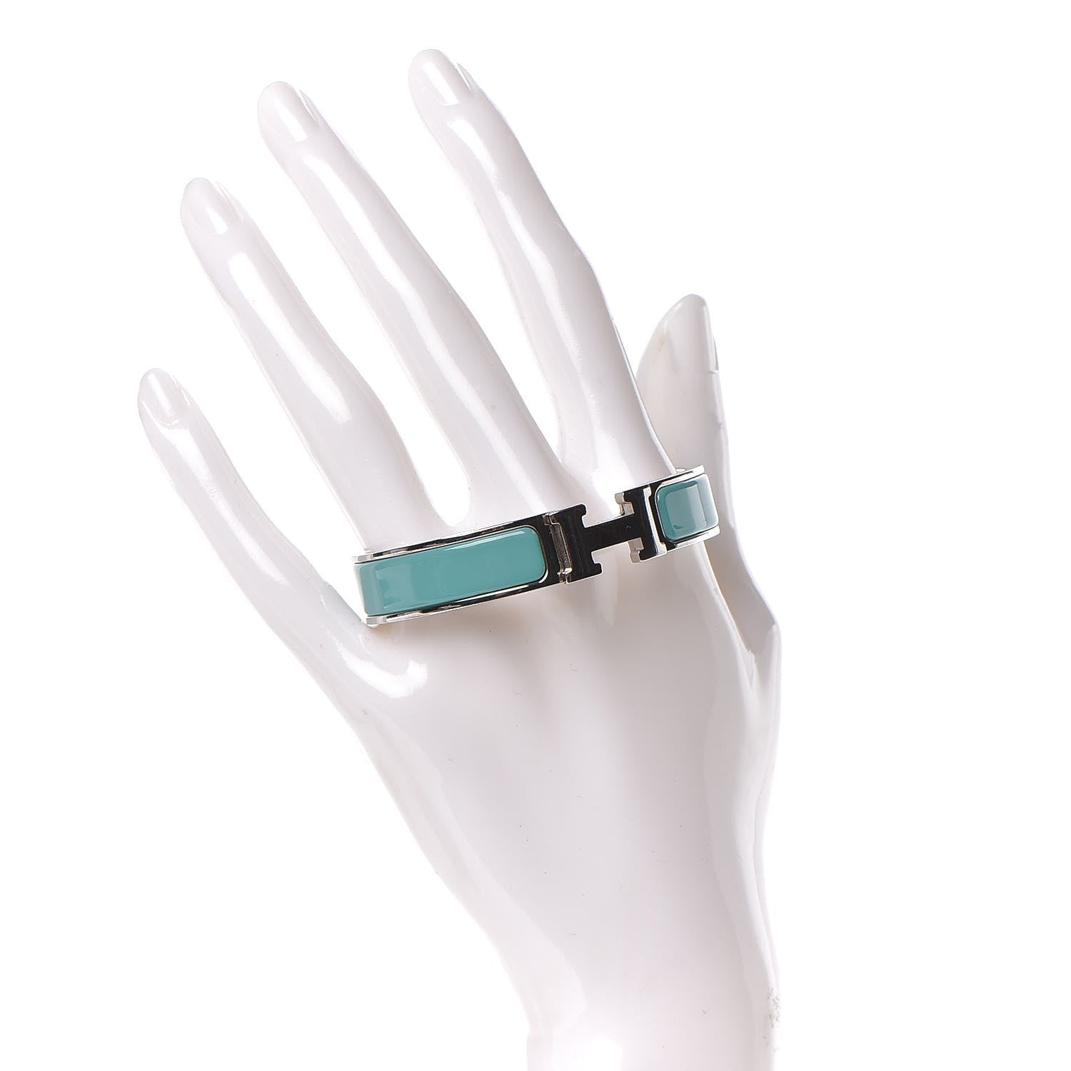 Hermes Enamel Narrow Clic Clac H Bracelet PM Lagon 2 of 6