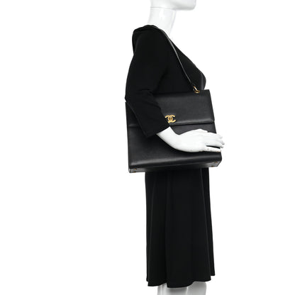 Chanel Caviar Flap Shoulder Bag Black 2 of 11
