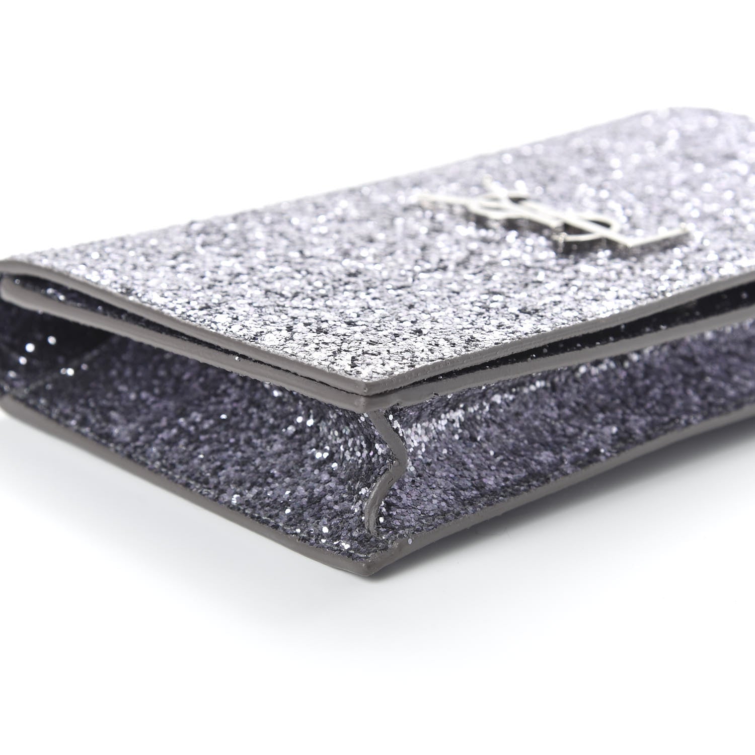 Saint Laurent Glitter Classic Kate Monogram Clutch Sunset Grey 6 of 9