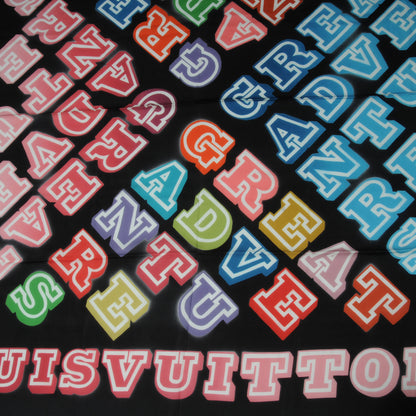 Louis Vuitton Silk Neon Great Adventures Giant Square Scarf Black 1 of 4