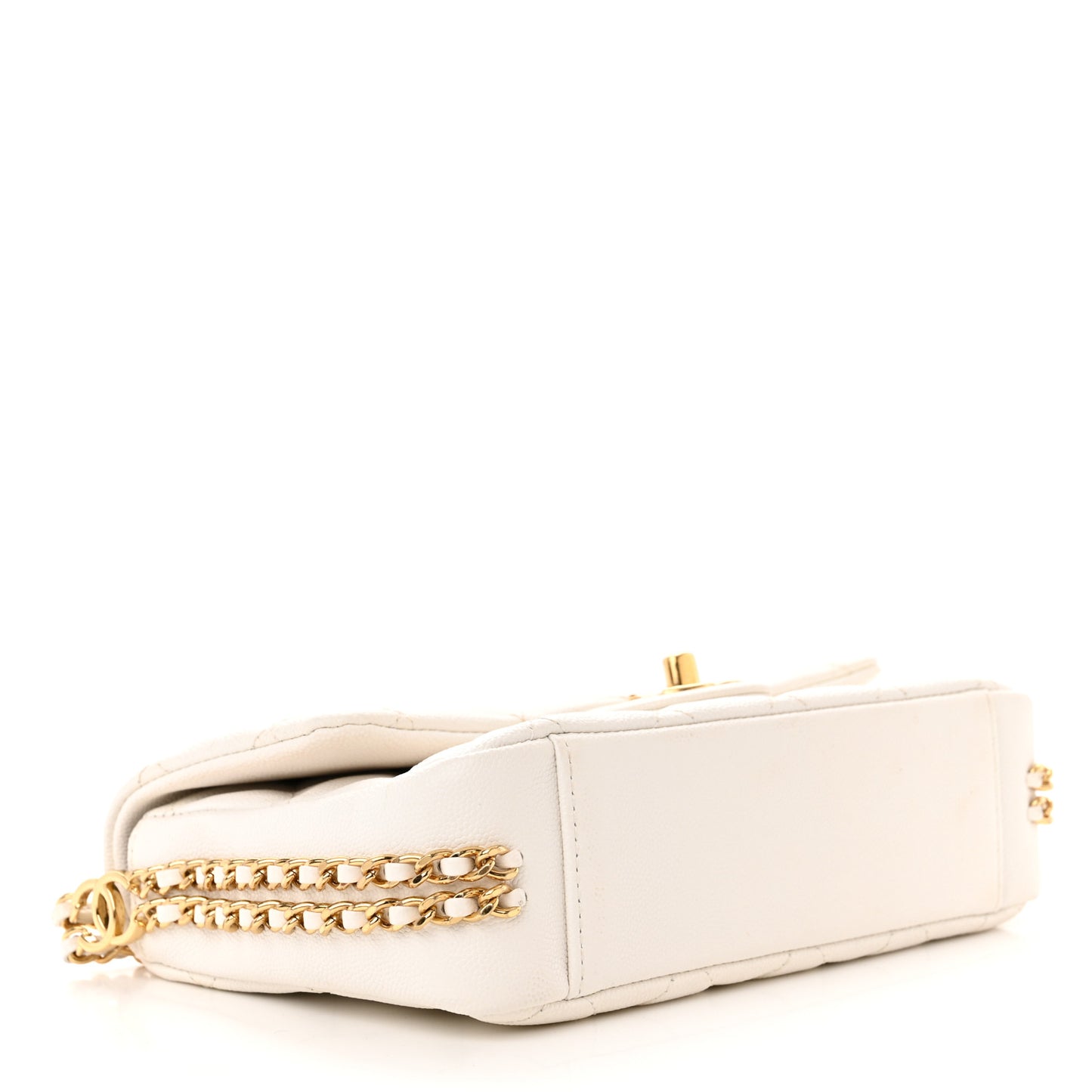 Caviar Quilted Mini CC You Flap White