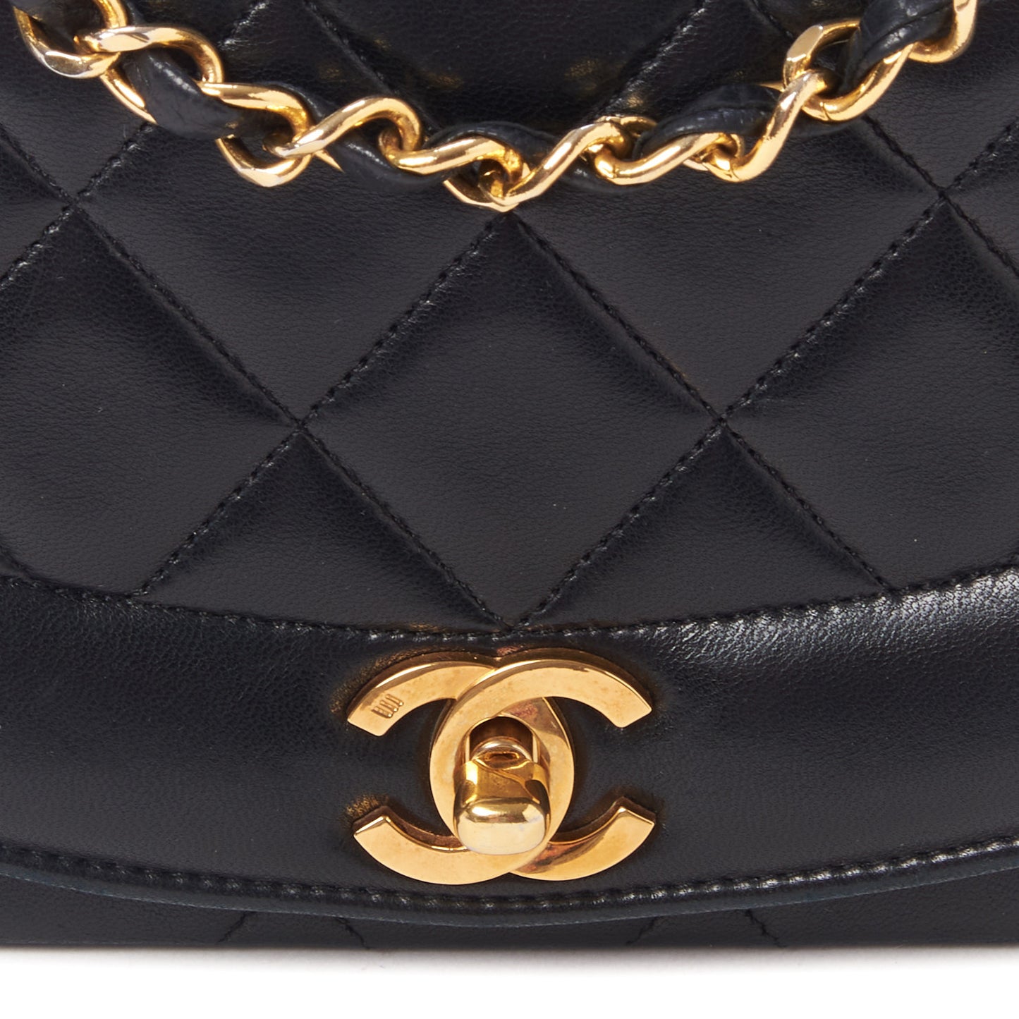 Lambskin Quilted Small Single Flap Black