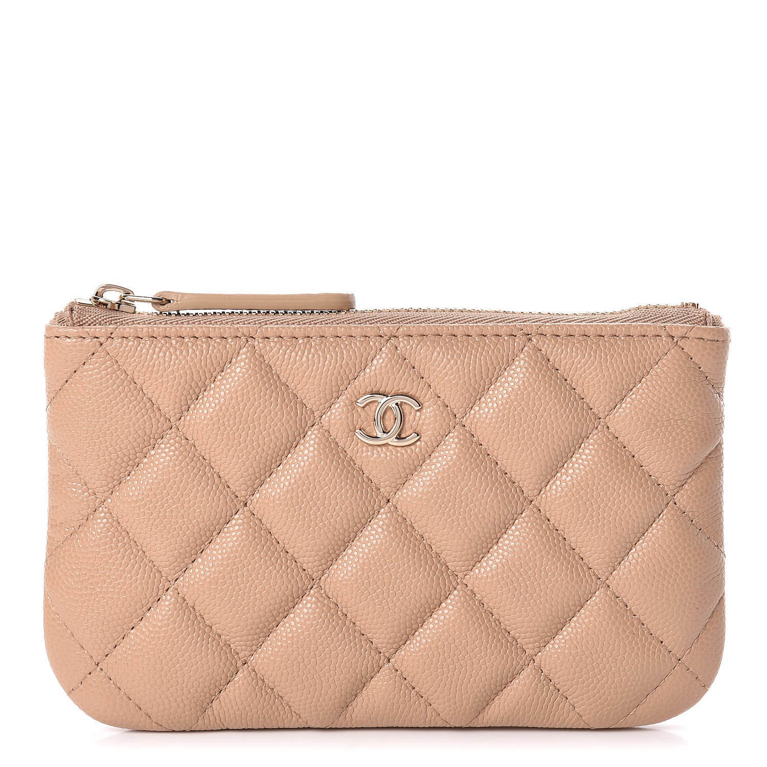 Chanel Caviar Quilted Small Cosmetic Case Beige 1 of 8