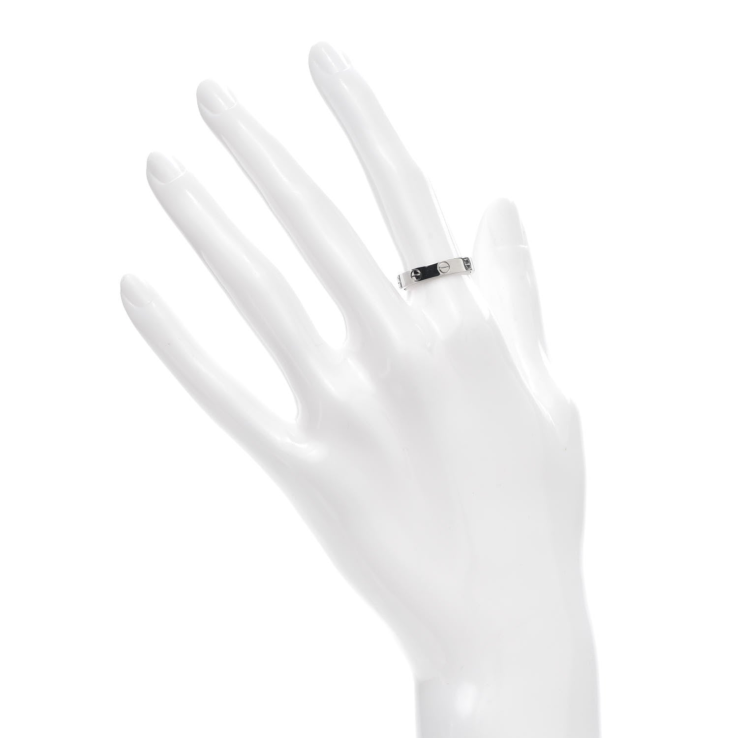Cartier 18K White Gold 3.5mm LOVE Wedding Band Ring 52 6 2 of 4