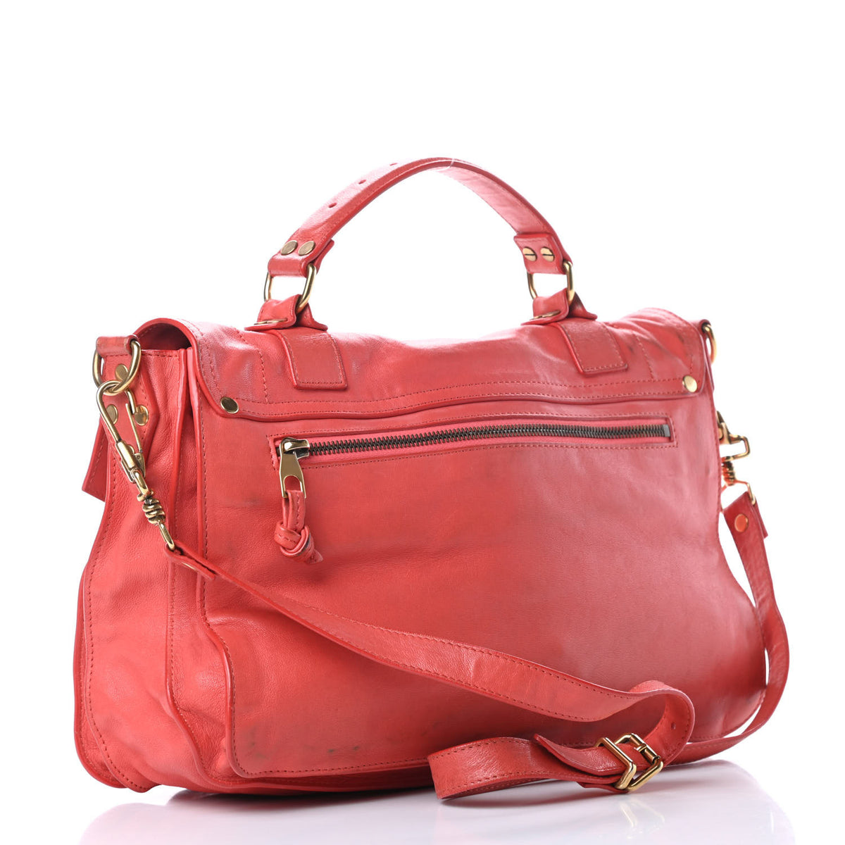 Proenza Schouler Lambskin Medium PS1 Satchel Deep Coral 3 of 19