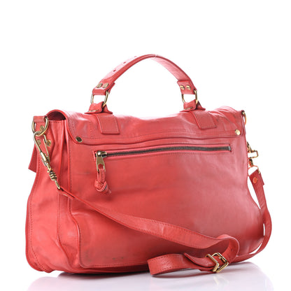 Proenza Schouler Lambskin Medium PS1 Satchel Deep Coral 3 of 19