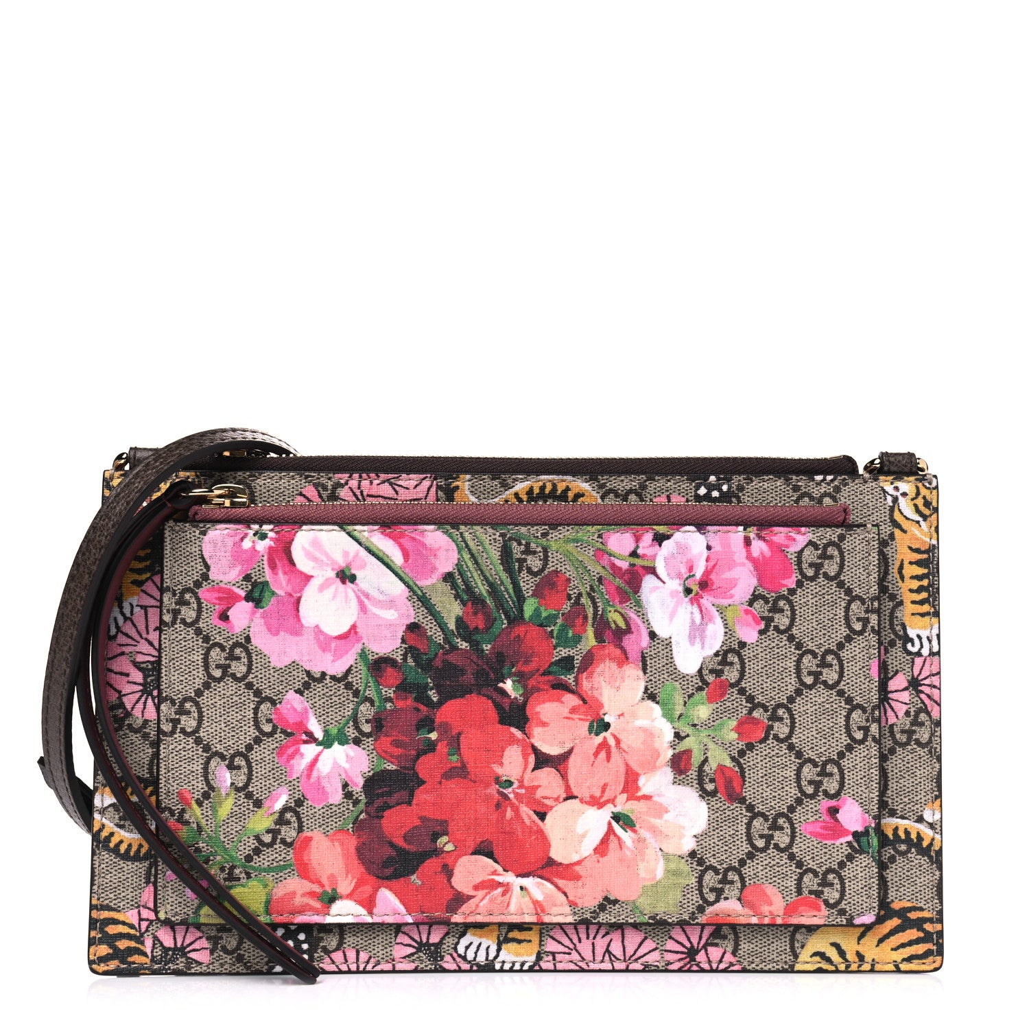 Gucci GG Supreme Monogram Bengal Blooms Shoulder Bag Beige Pink 1 of 5
