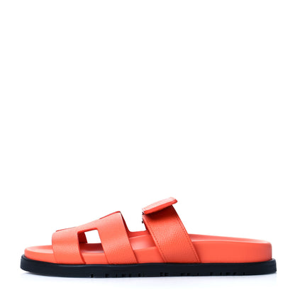 Hermes Epsom Womens Chypre Sandals 37 Rose Sorbet 1 of 10