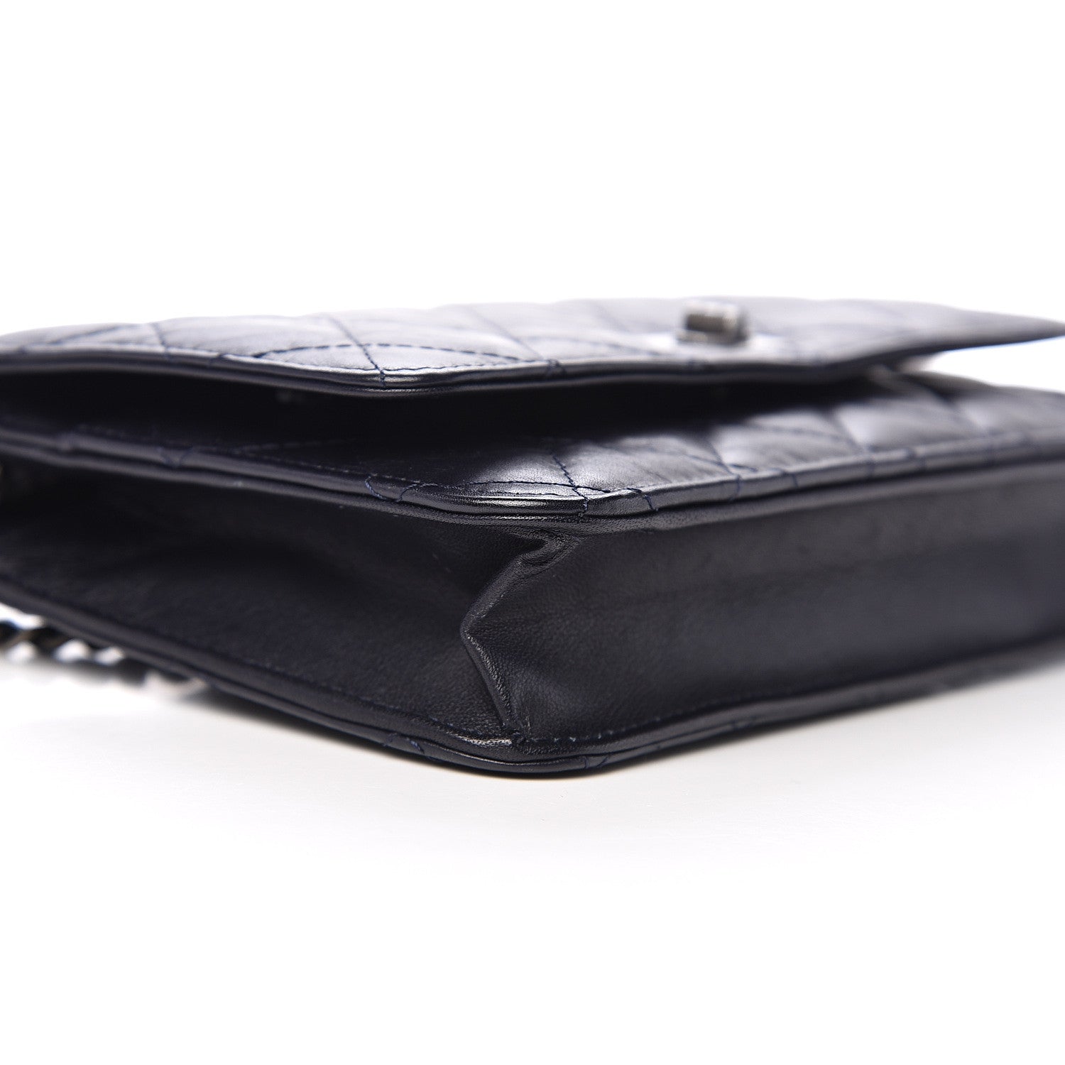Chanel Aged Calfskin Quilted Reissue Wallet On Chain WOC Navy 8 of 10
