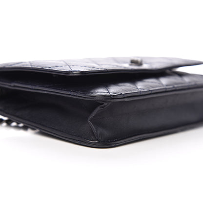 Chanel Aged Calfskin Quilted Reissue Wallet On Chain WOC Navy 8 of 10