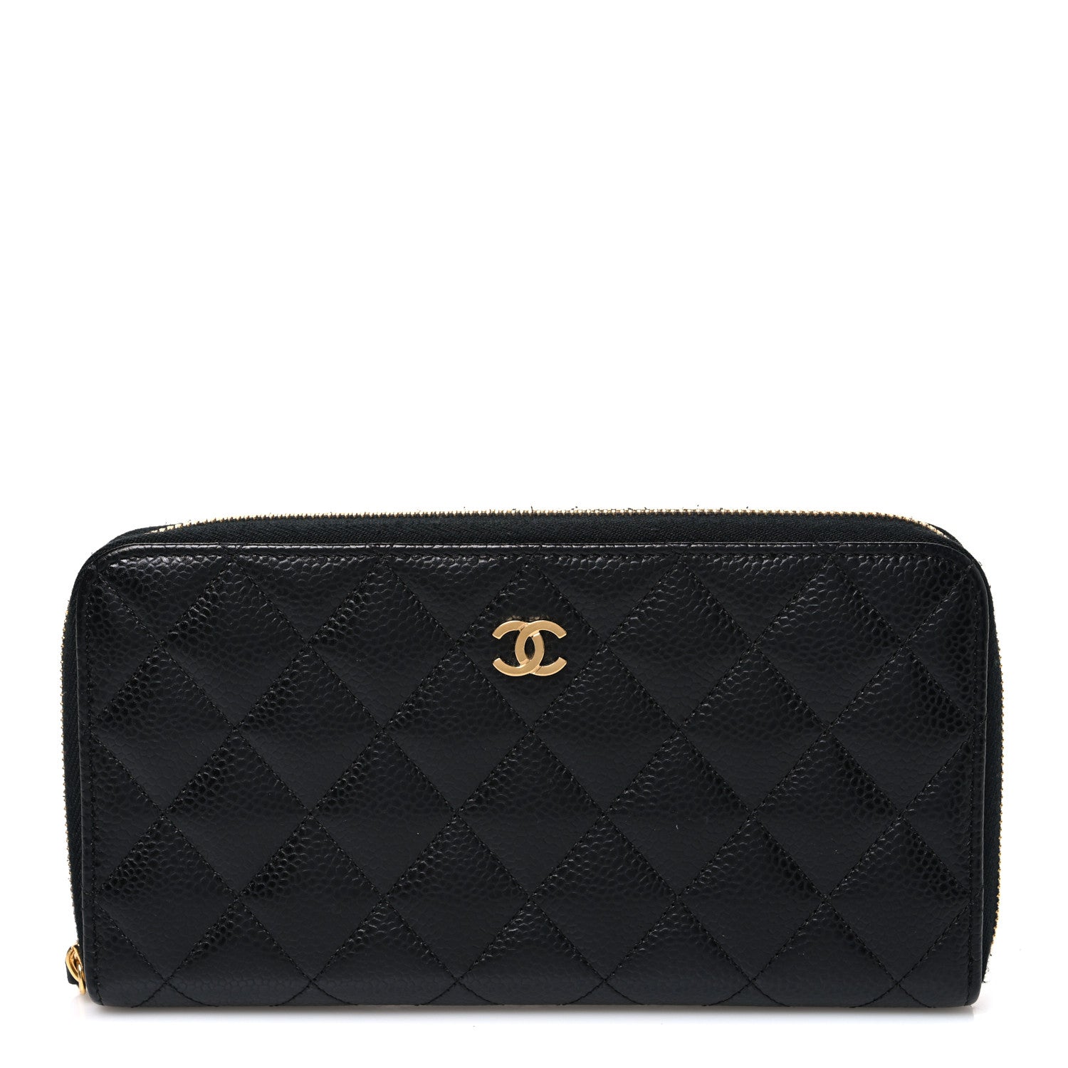 Chanel Caviar Quilted Large Gusset Zip Around Wallet Black 1 of 8
