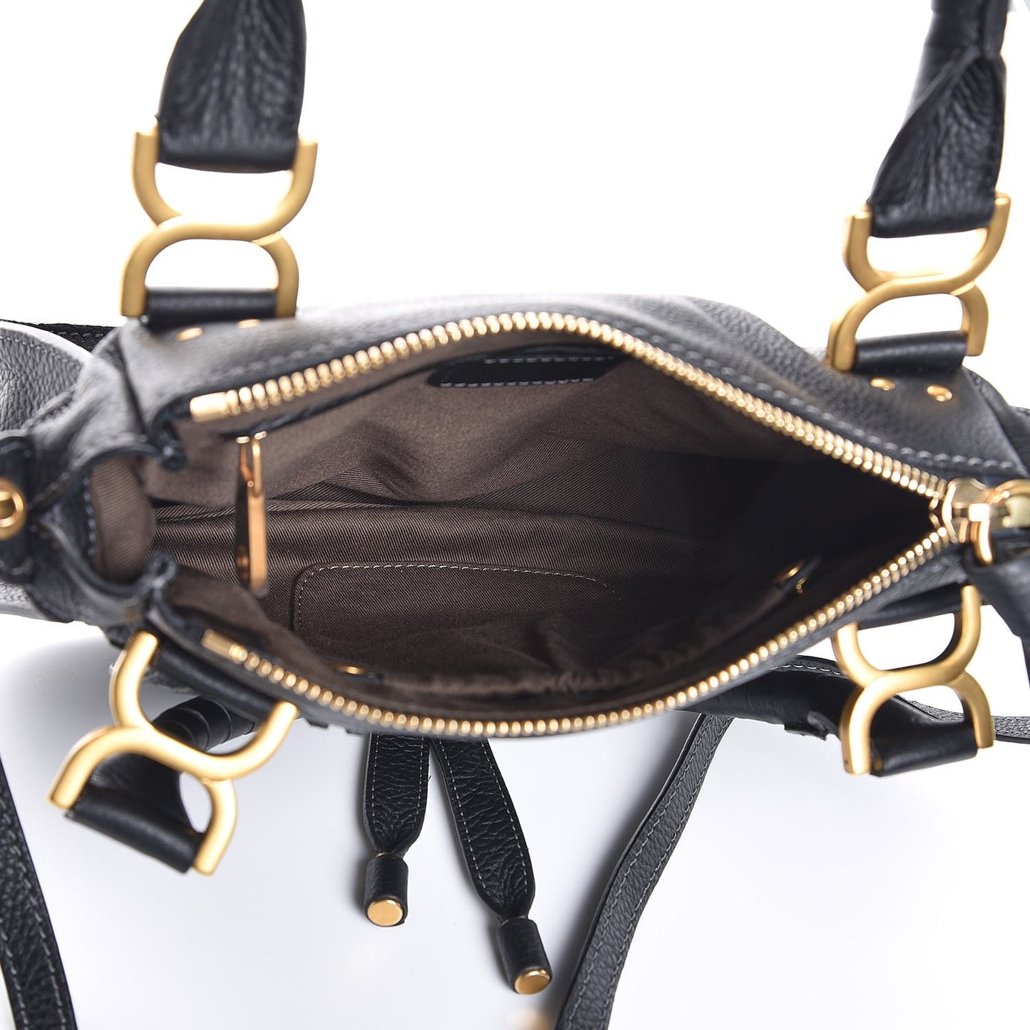 Calfskin Small Marcie Satchel Black