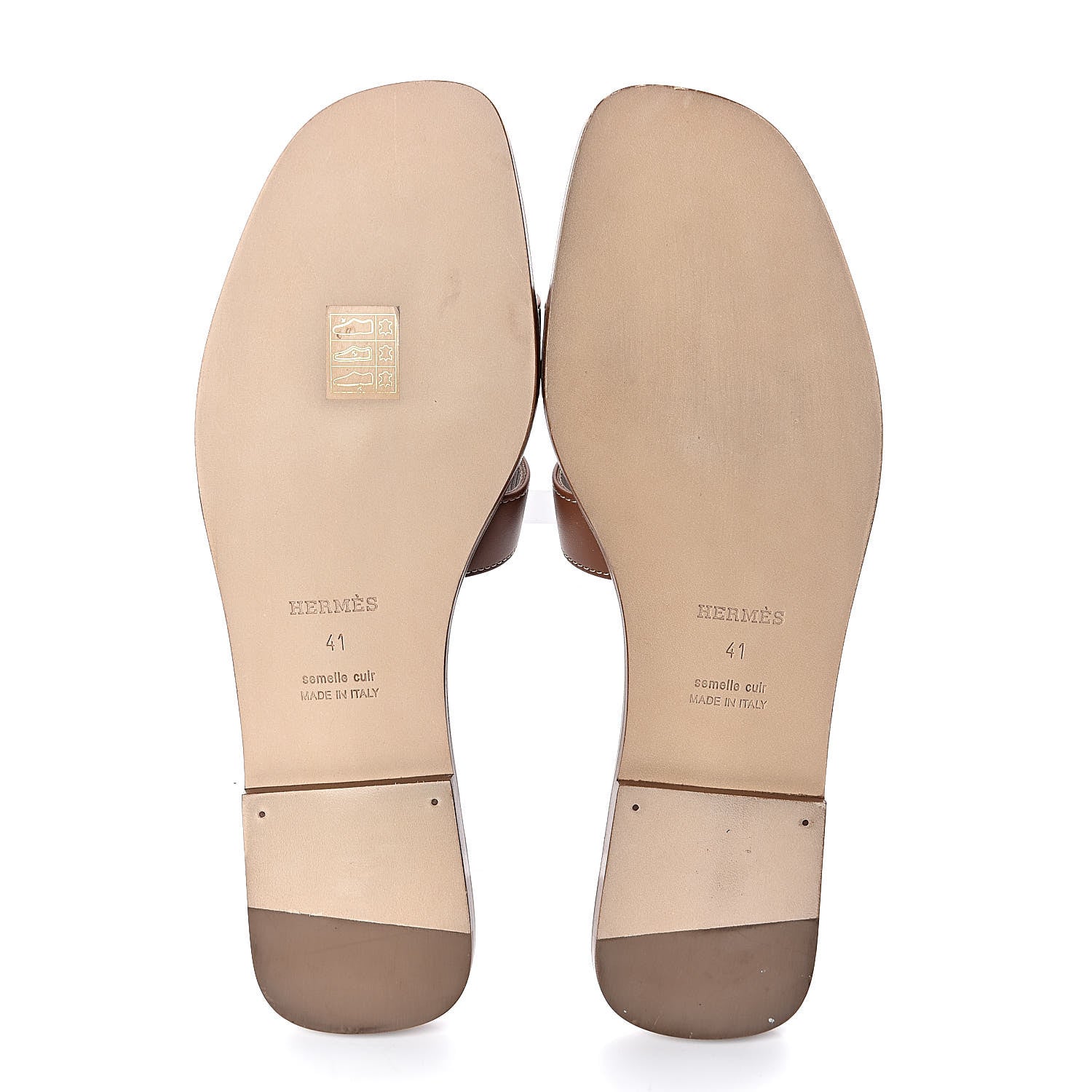Hermes Box Calfskin Oran Sandals 41 Gold 5 of 9