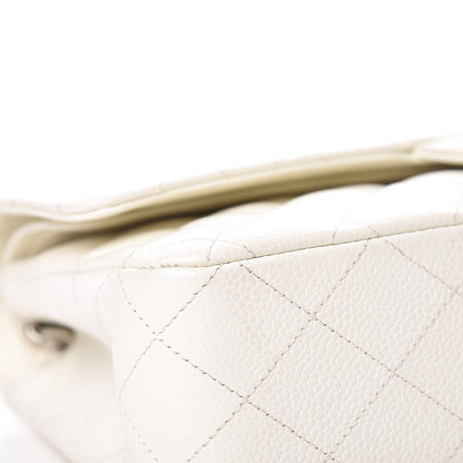 Chanel Caviar Quilted Medium Double Flap White 6 of 13