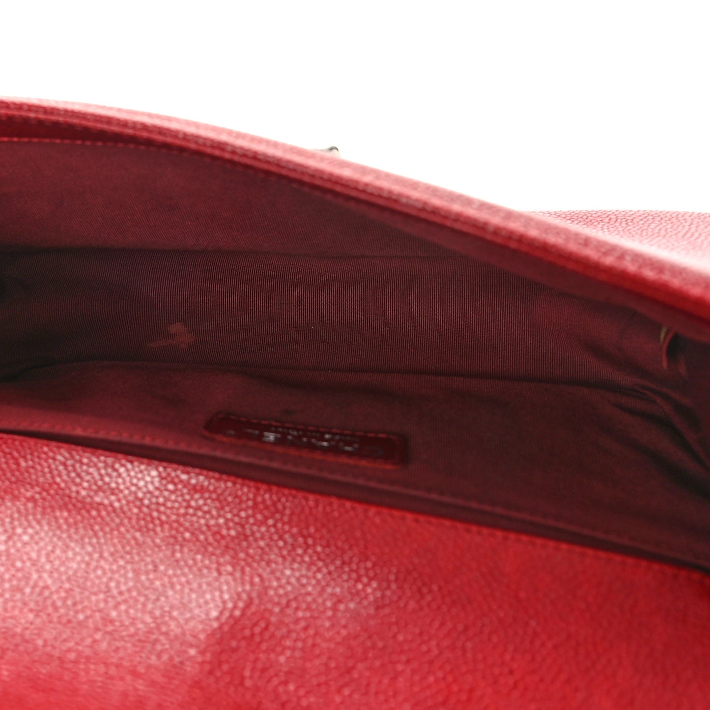 Caviar Quilted Medium Boy Flap Dark Red