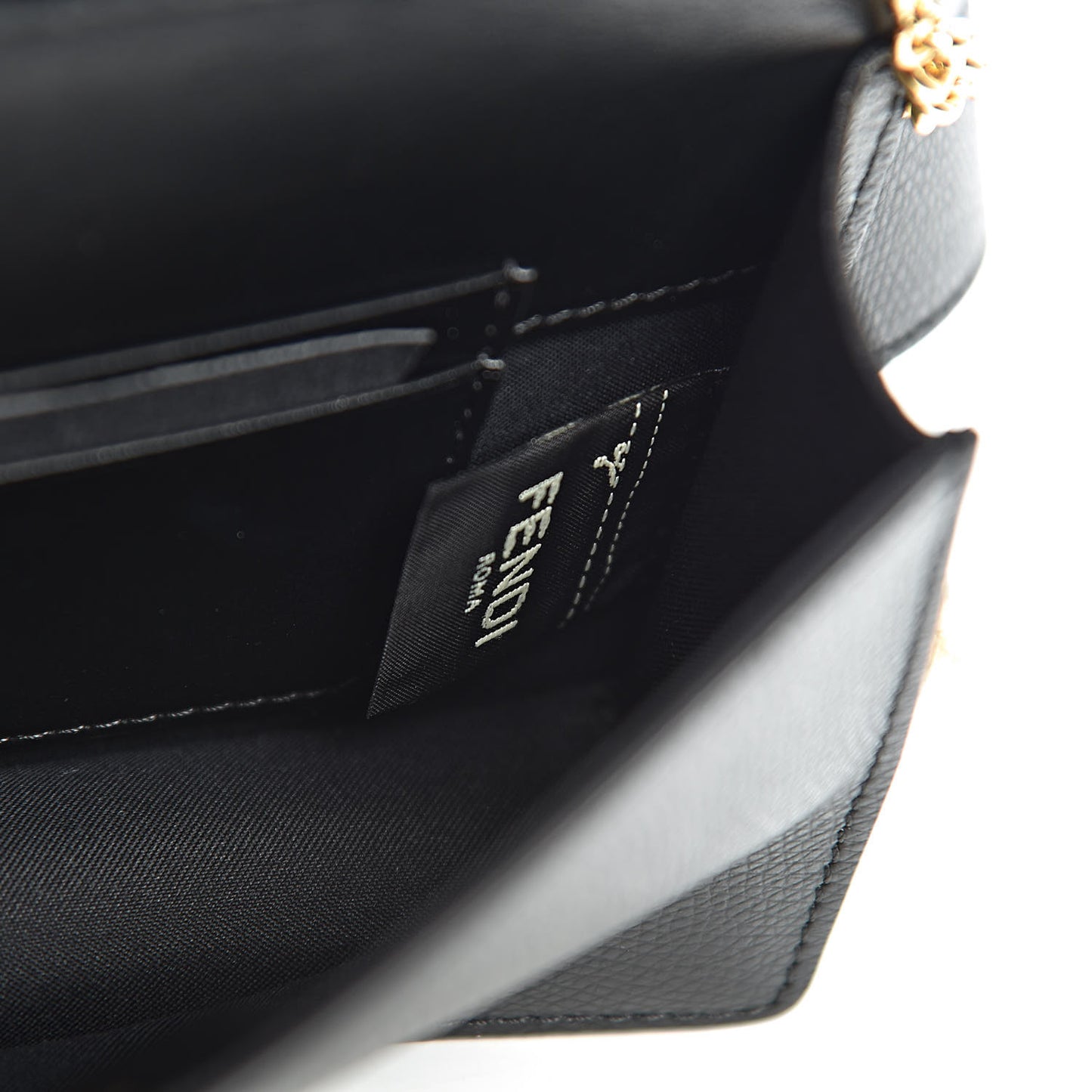 Vitello Cruise F is Fendi Bi-Color FF 1974 Embossed Envelope Belt Bag Maya Black