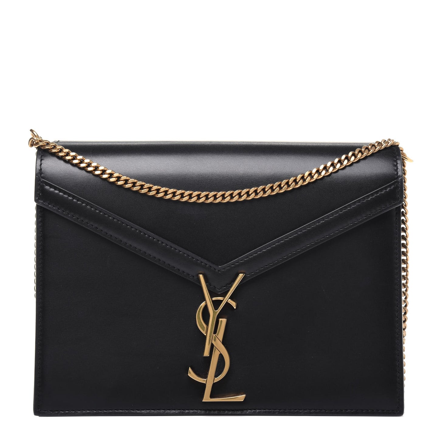 Smooth Calfskin Monogram Cassandra Clasp Bag Black