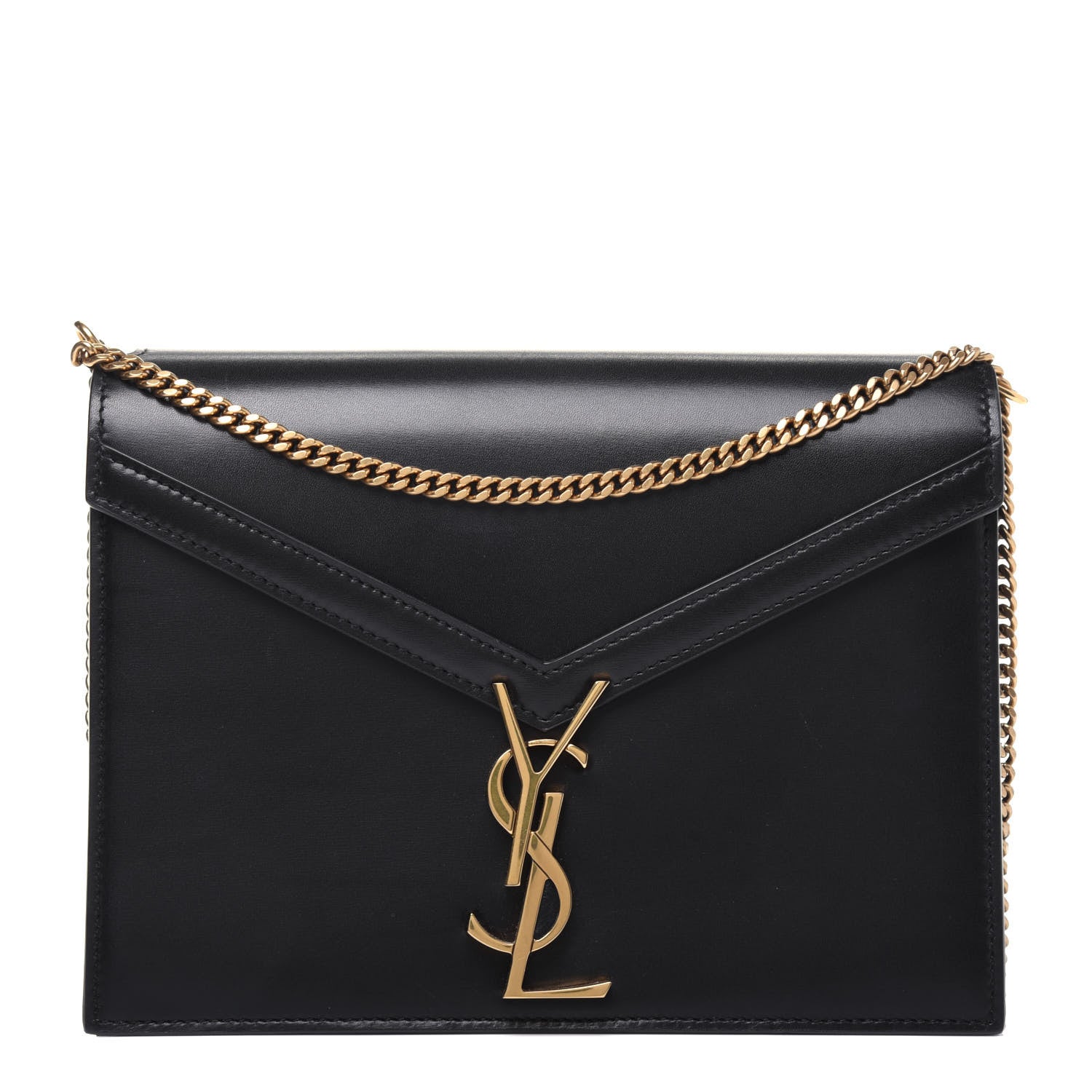 Saint Laurent Smooth Calfskin Monogram Cassandra Clasp Bag Black 1 of 15