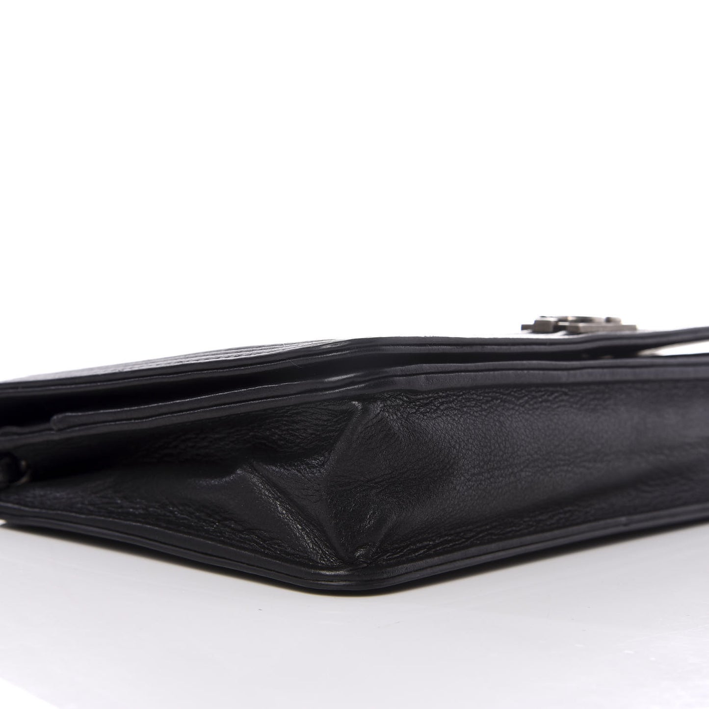 Galuchat Stingray Lambskin Boy Wallet On Chain WOC Black