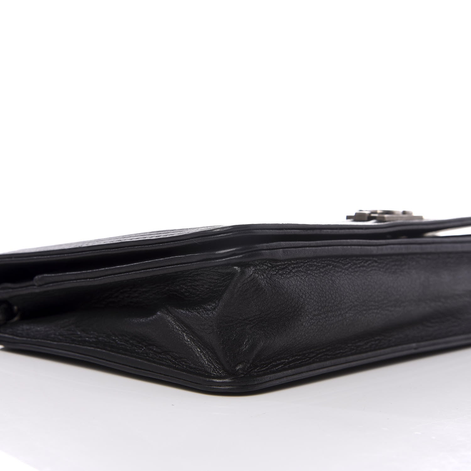 Chanel Galuchat Stingray Lambskin Boy Wallet On Chain WOC Black 7 of 10