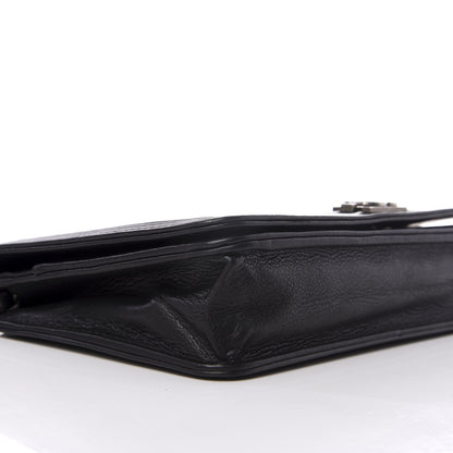 Chanel Galuchat Stingray Lambskin Boy Wallet On Chain WOC Black 7 of 10