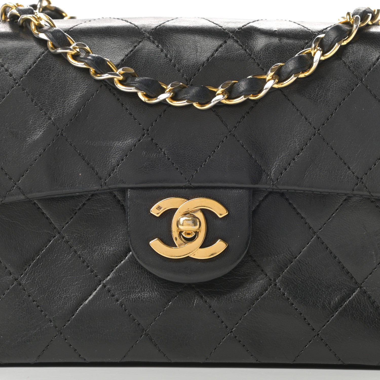 Chanel Lambskin Quilted Mini Square Flap Black 9 of 16