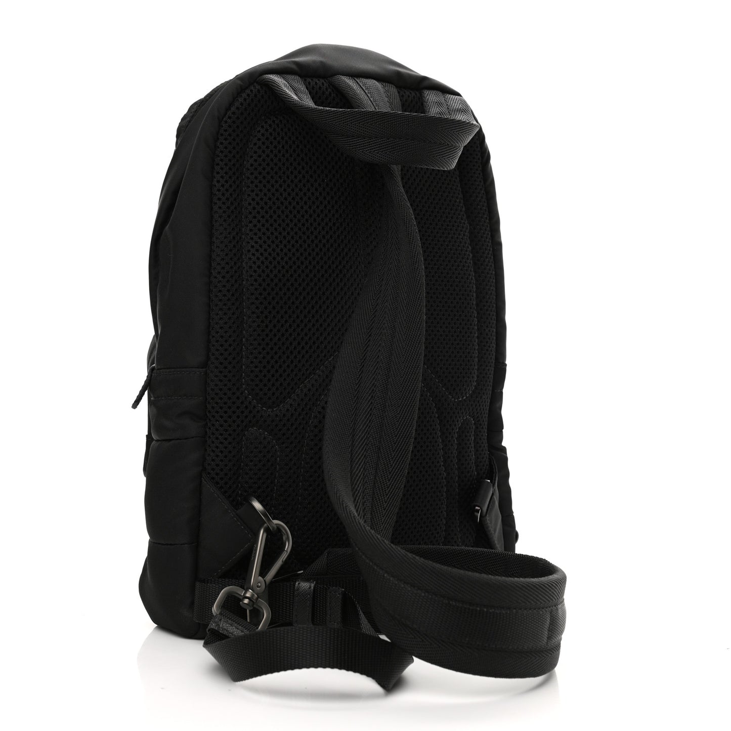 Nylon Saffiano Racing Logo Backpack Black Yellow