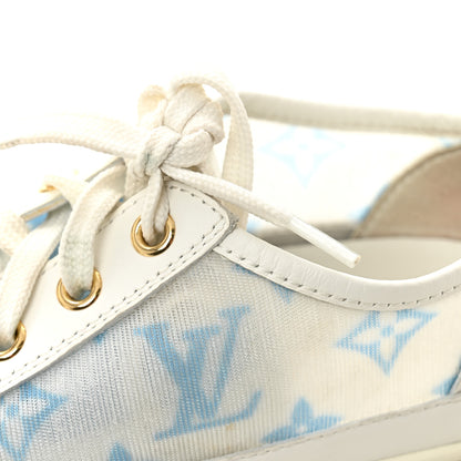 Louis Vuitton Technical Fabric Calfskin Monogram Stellar Sneakers 35  Blue 10 of 12