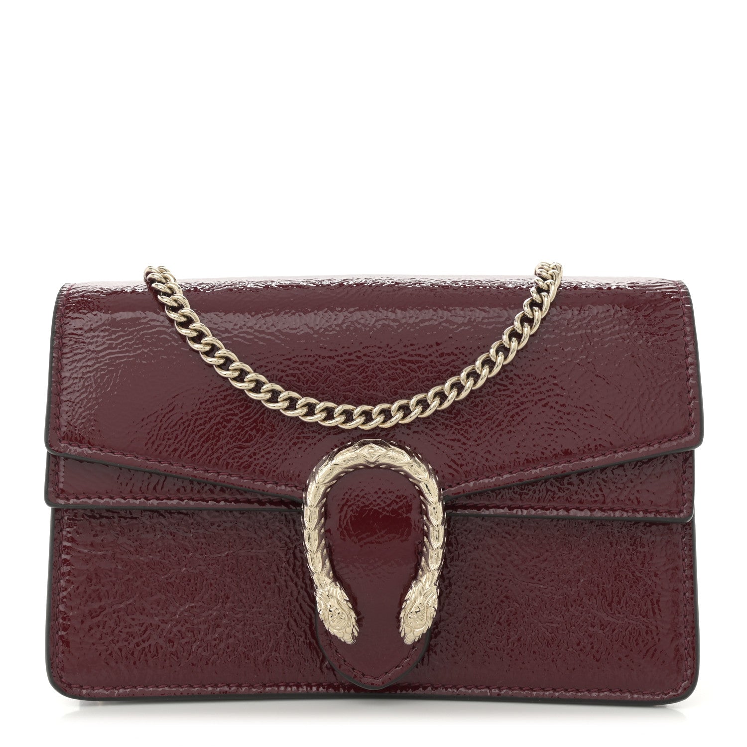 Gucci Crinkled Patent Super Mini Dionysus Shoulder Bag Rosso Ancora Red 1 of 10