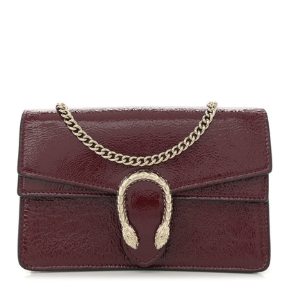 Gucci Crinkled Patent Super Mini Dionysus Shoulder Bag Rosso Ancora Red 1 of 10