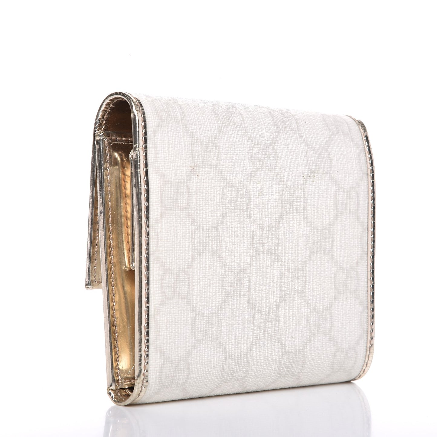 Monogram Joy French Flap Wallet White Silver