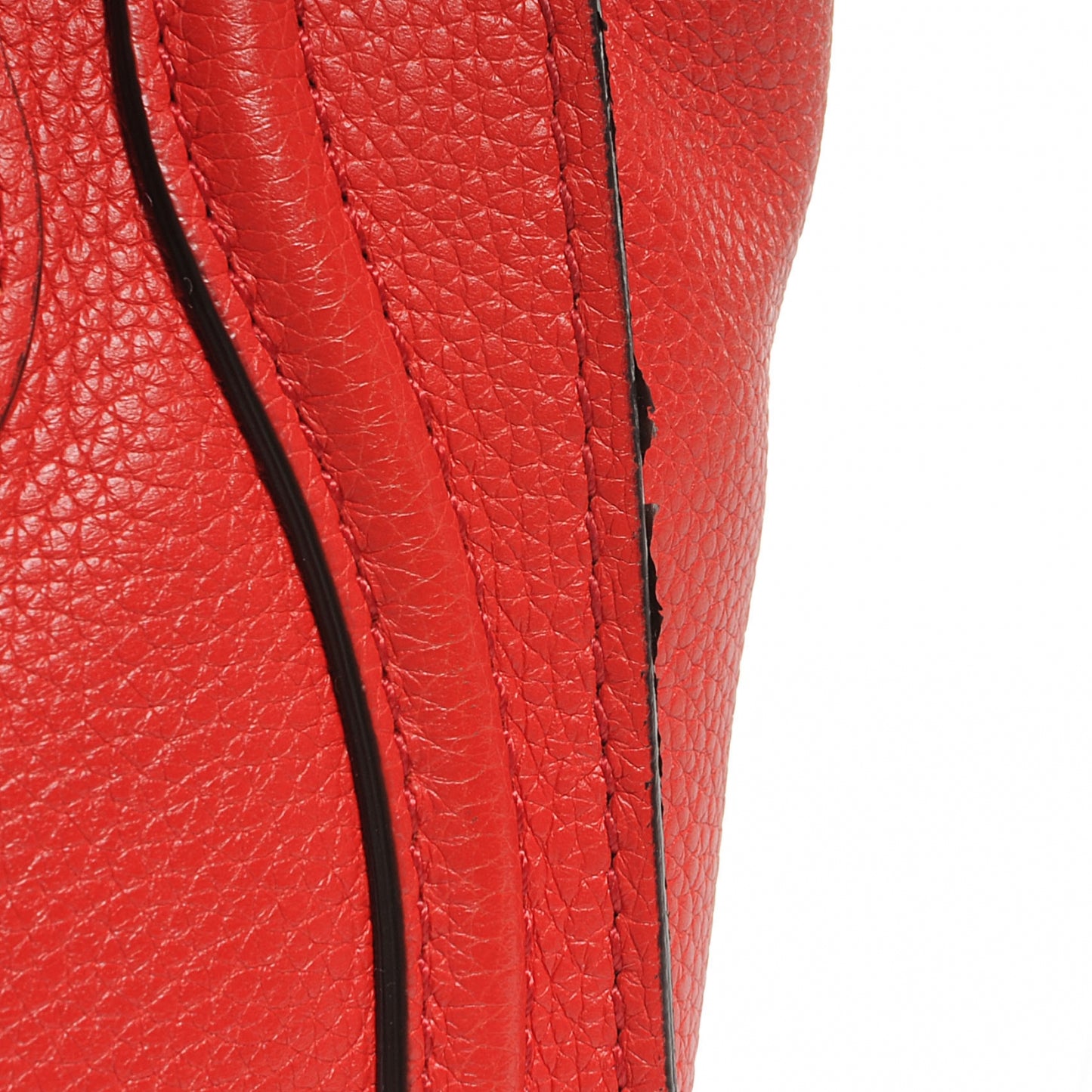 Drummed Leather Nano Luggage Coquelicot