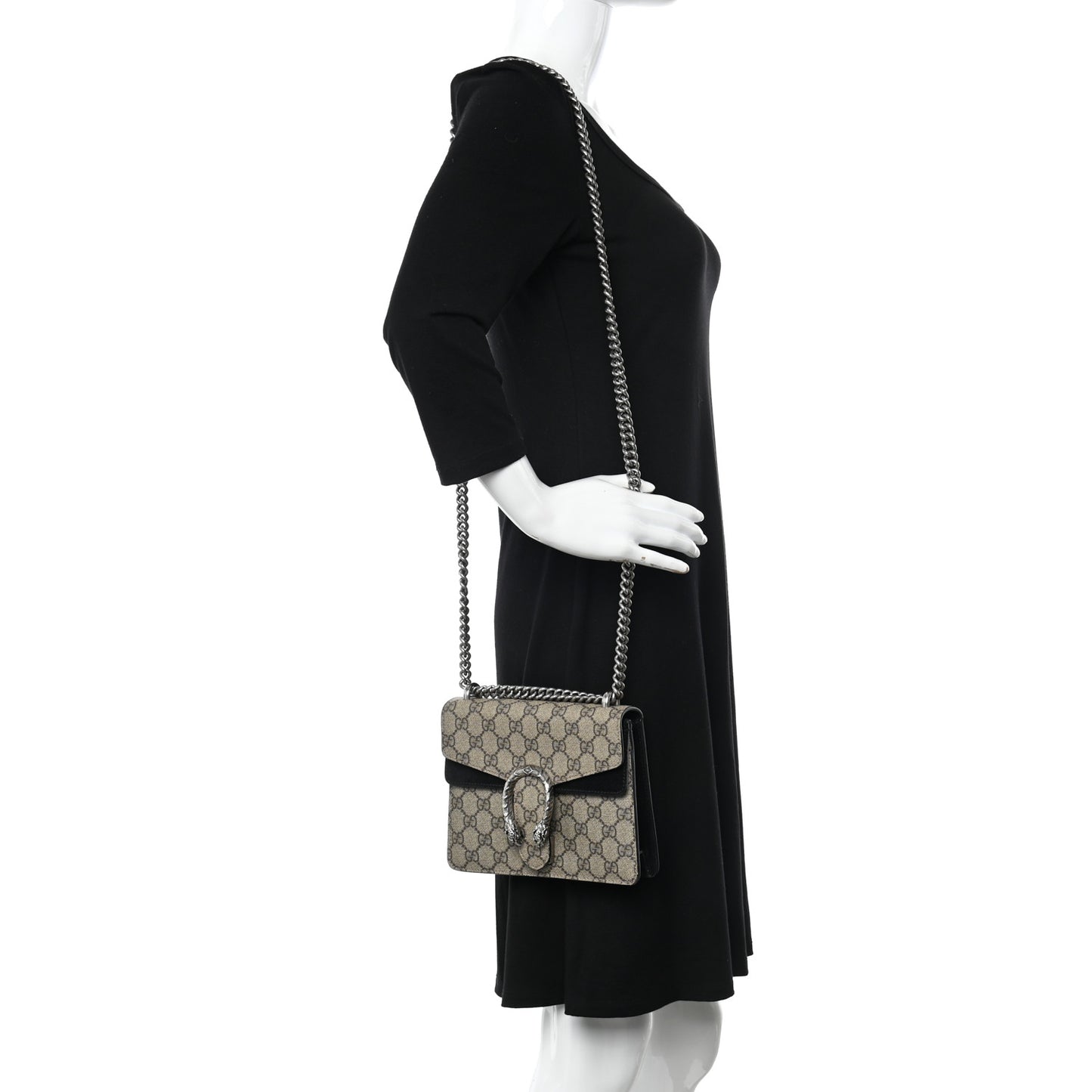 GG Supreme Monogram Mini Dionysus Shoulder Bag Black