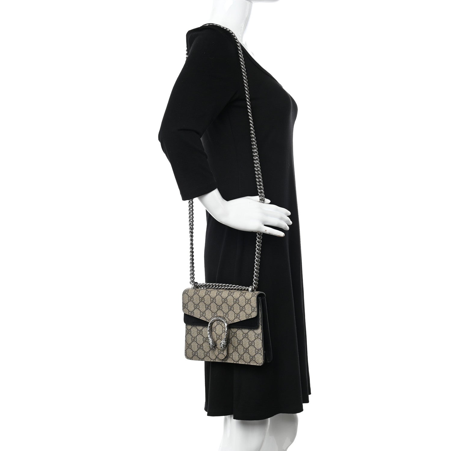 Gucci GG Supreme Monogram Mini Dionysus Shoulder Bag Black 2 of 13