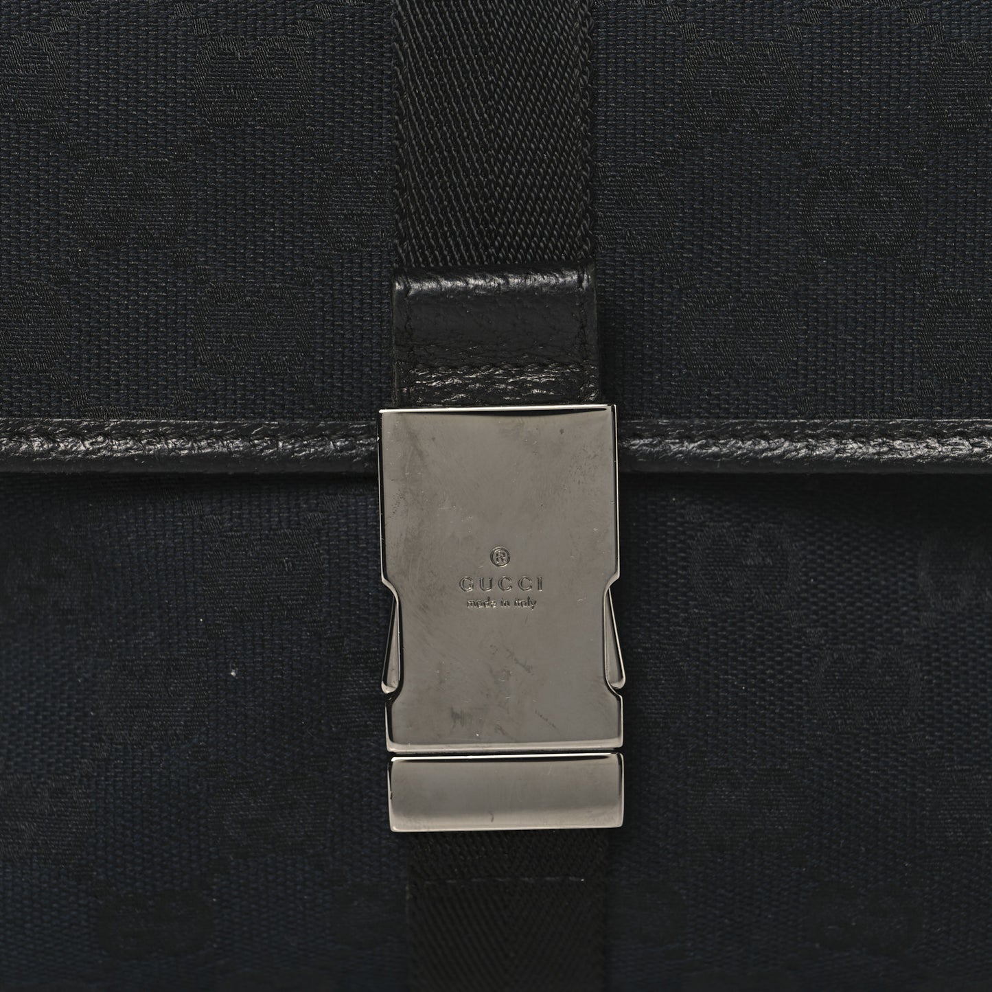 GG Monogram Web Buckle Belt Bag Black