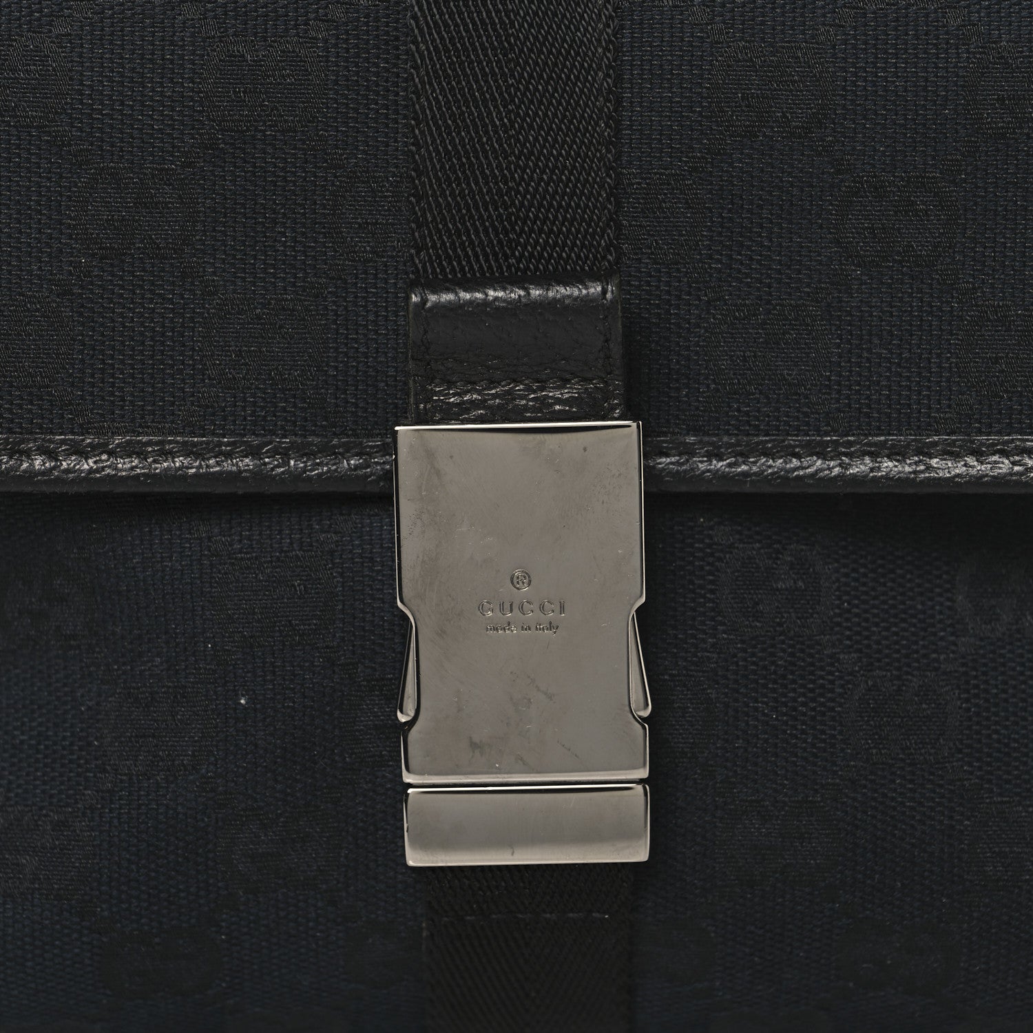 Gucci GG Monogram Web Buckle Belt Bag Black 8 of 10