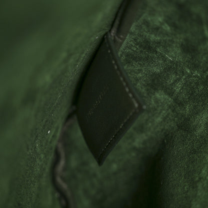 Saint Laurent Calfskin Medium Paris VII Flat Hobo New Vert Fonce 8 of 14